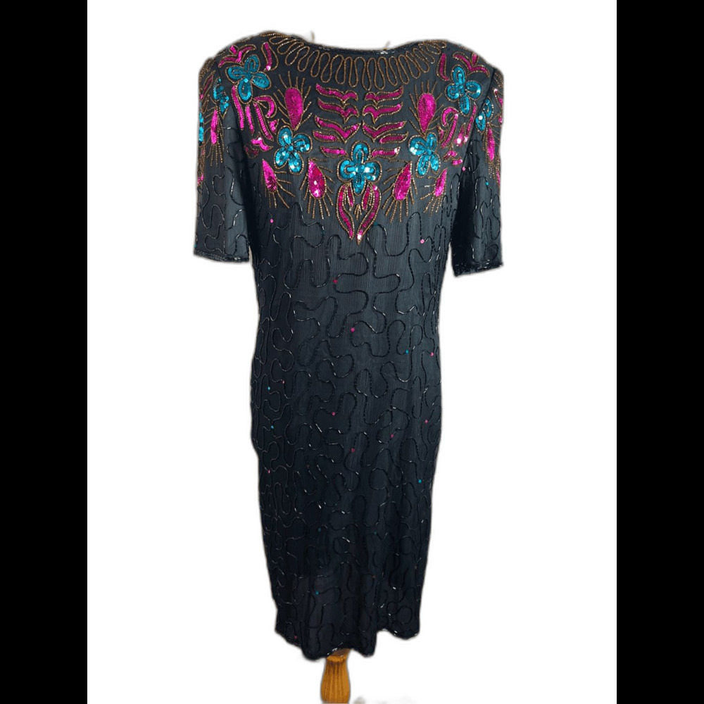 Allyson Whitmore Dress Size XL Vintage 80's Sequined Statement Piece Dress